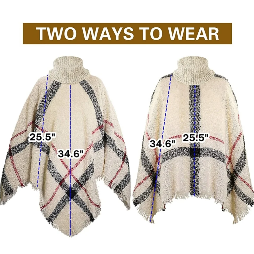 Turtleneck sweater poncho - Picture 4 of 9
